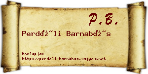 Perdéli Barnabás névjegykártya